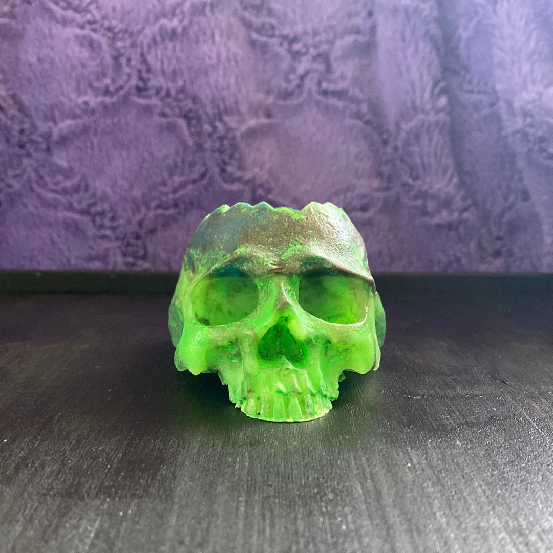 Zombie Skull Blacklight Glow in the Dark Ring or Candle Holder