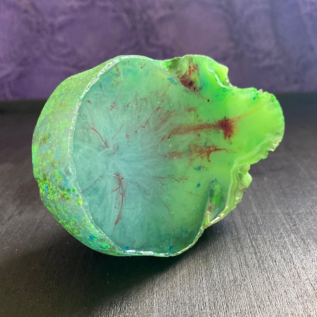Zombie Skull Blacklight Glow in the Dark Ring or Candle Holder