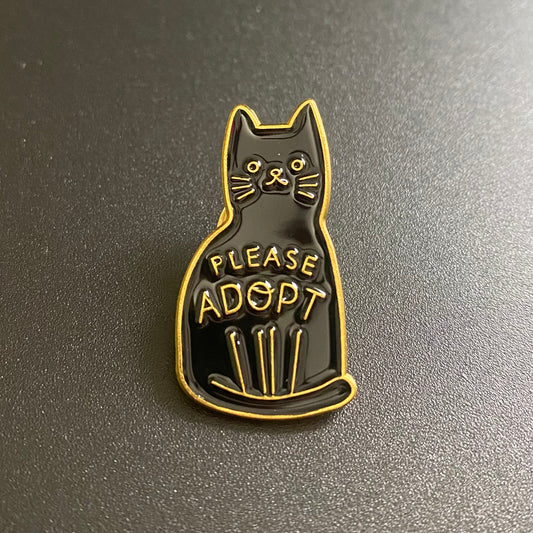 Metal Enamel Pin - Adopt Kitties